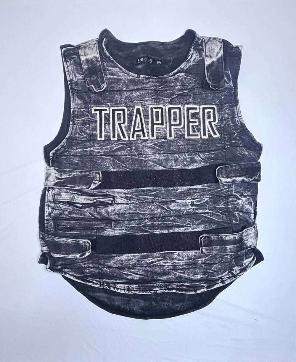 Focus Quality Wear Men's Acid Wash Denim 'Trapper' Tactical Vest